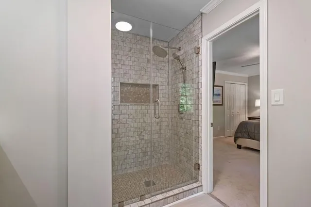 a bathroom with a shower