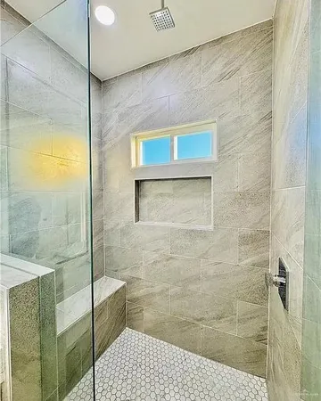 a bathroom with a shower