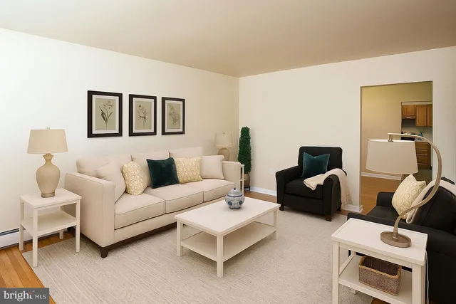 a living room with furniture