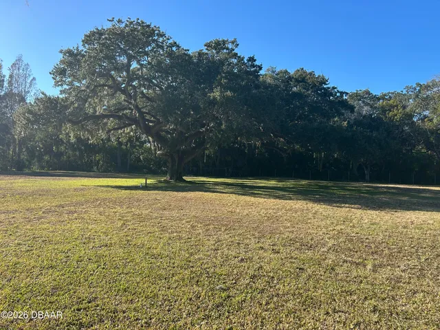 a view of a swimming pool and yard