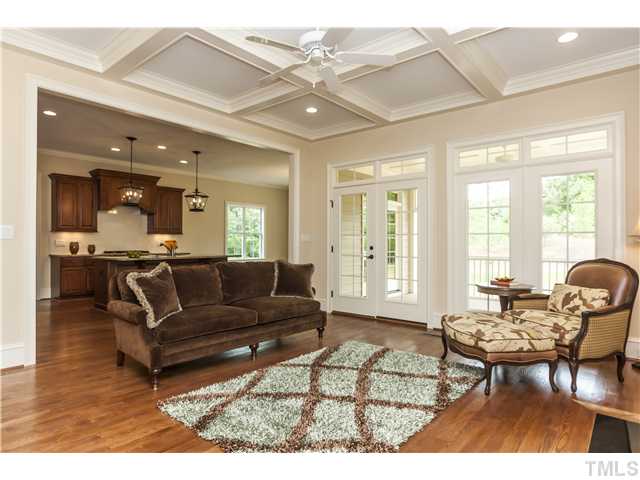 913 Keith Road Wake Forest, NC 27587 - Photo 8 of 25 Wonderful OpenFamily Room With Coffered Ceiling Open To The Kitchen And Large Breakfast Room.