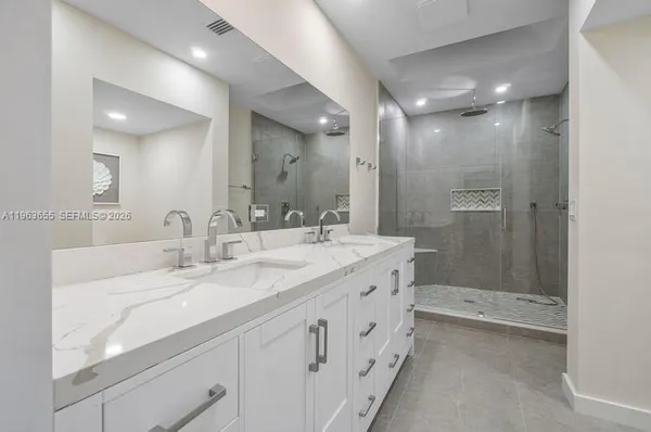 a bathroom with a shower