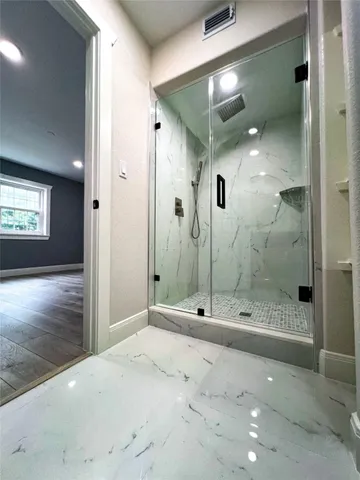 a bathroom with a shower