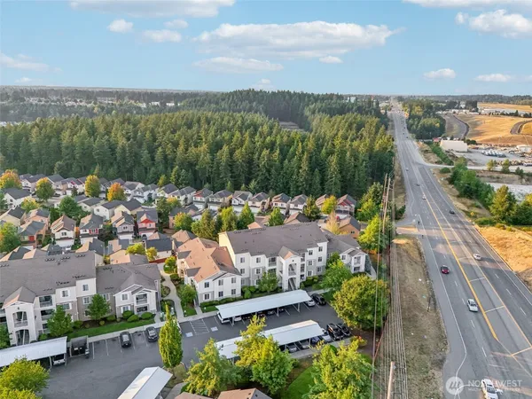 an aerial view of multiple house