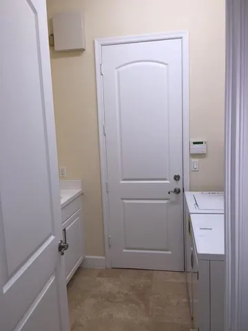 view of room with washer and dryer