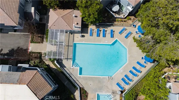 an aerial view of a house