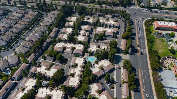 an aerial view of multiple house