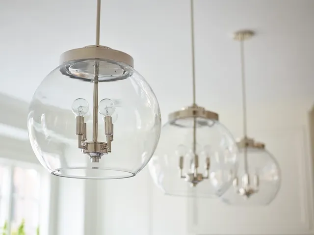 a close view of light fixtures