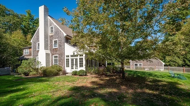 an aerial view of a house