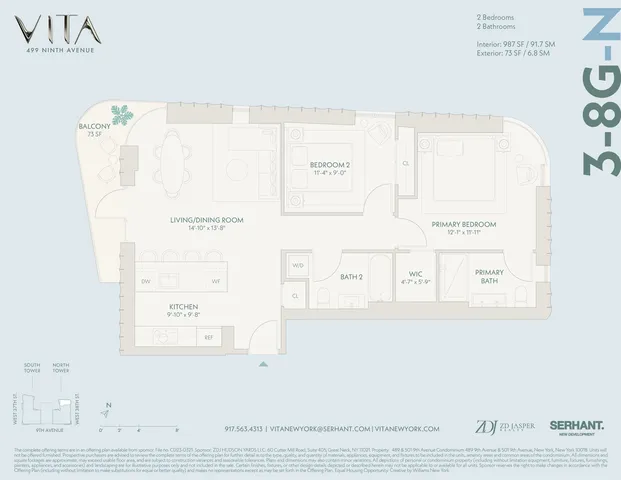 $2,175,000 | 499 9th Avenue, Unit 4GN | Hudson Yards