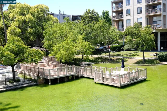 a view of a lake with houses