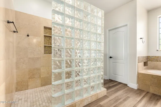 a bathroom with a shower