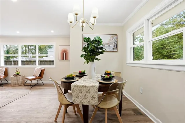 a kitchen with lots of counter top space