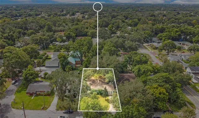 an aerial view of a residential houses