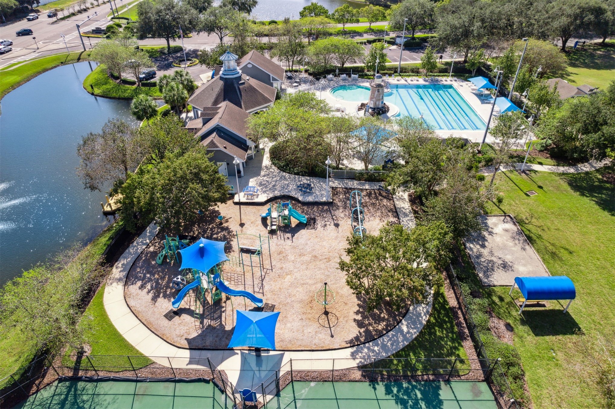 86126 Remsenburg Drive Fernandina Beach, FL 32034 - Photo 30 of 35 an aerial view of a house with swimming pool and outdoor seating