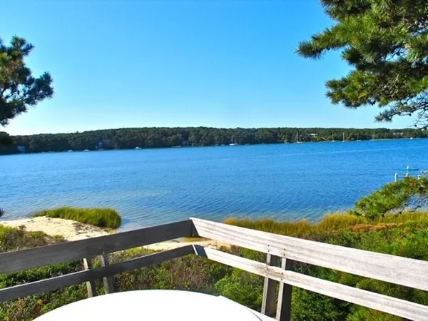 a view of a lake with a mountain