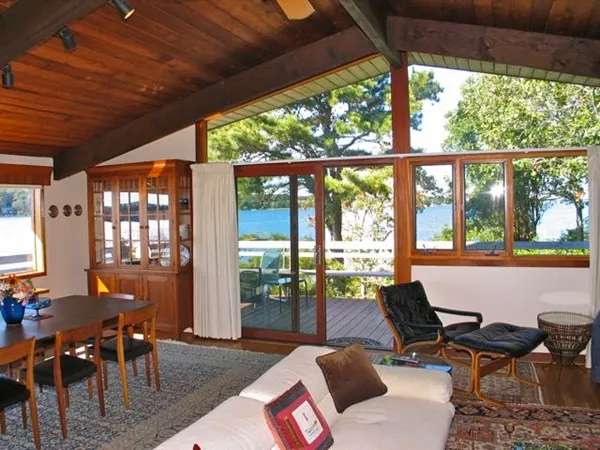 a work room with large windows