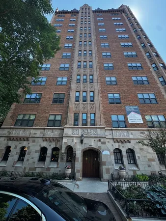 a front view of a building