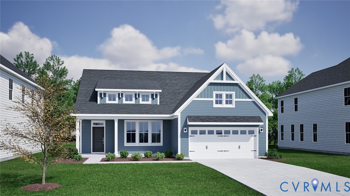 front view of a house with a yard