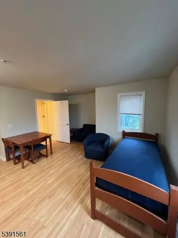 a bedroom with furniture and a window
