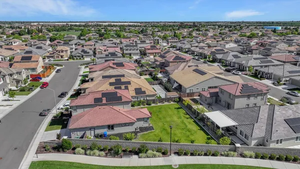 an aerial view of multiple house