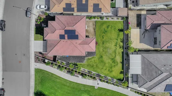an aerial view of a house