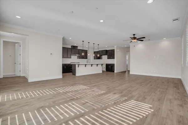 a view of a kitchen with a sink