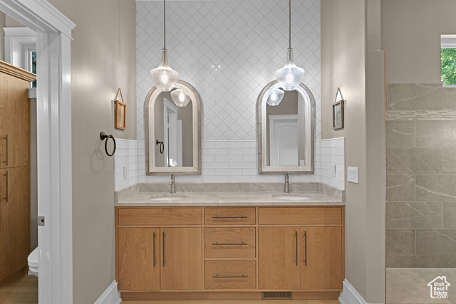 165 East 1550th South Perry, UT 84302 - Photo 18 of 26 Bathroom with vanity, a shower, and toilet