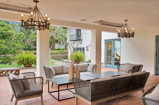 a view of outdoor space and swimming pool