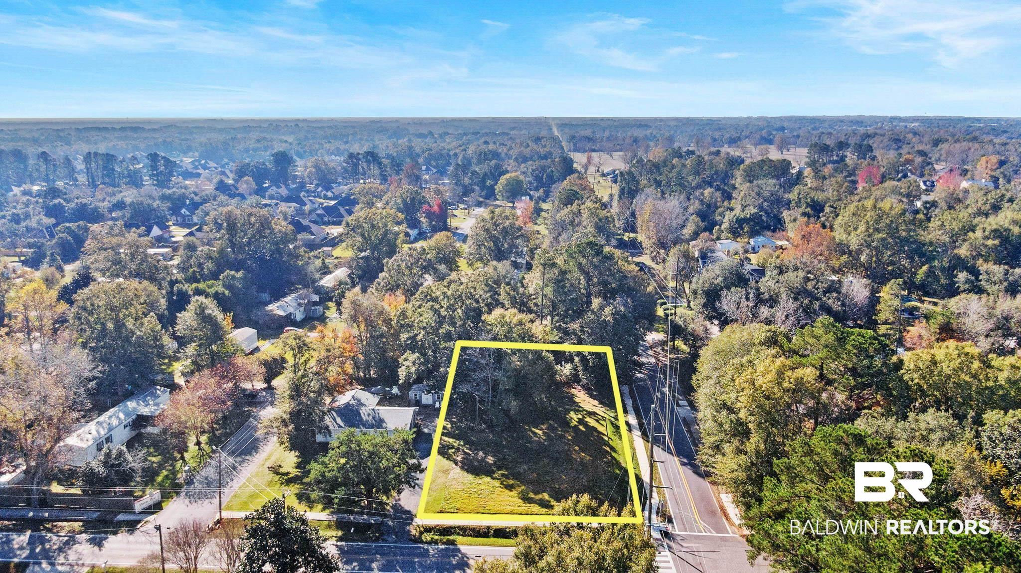 20202 County Road 13 Fairhope, AL 36532 - Photo 2 of 20 Aerial overview of property's location featuring property parcel outlined
