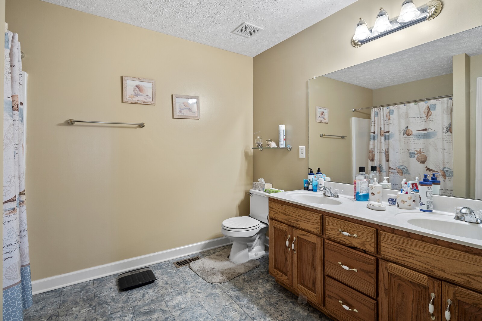 8035 Cedar Grove Road Cross Plains, TN 37049 - Photo 19 of 40 a bathroom with a double vanity sink toilet and a mirror