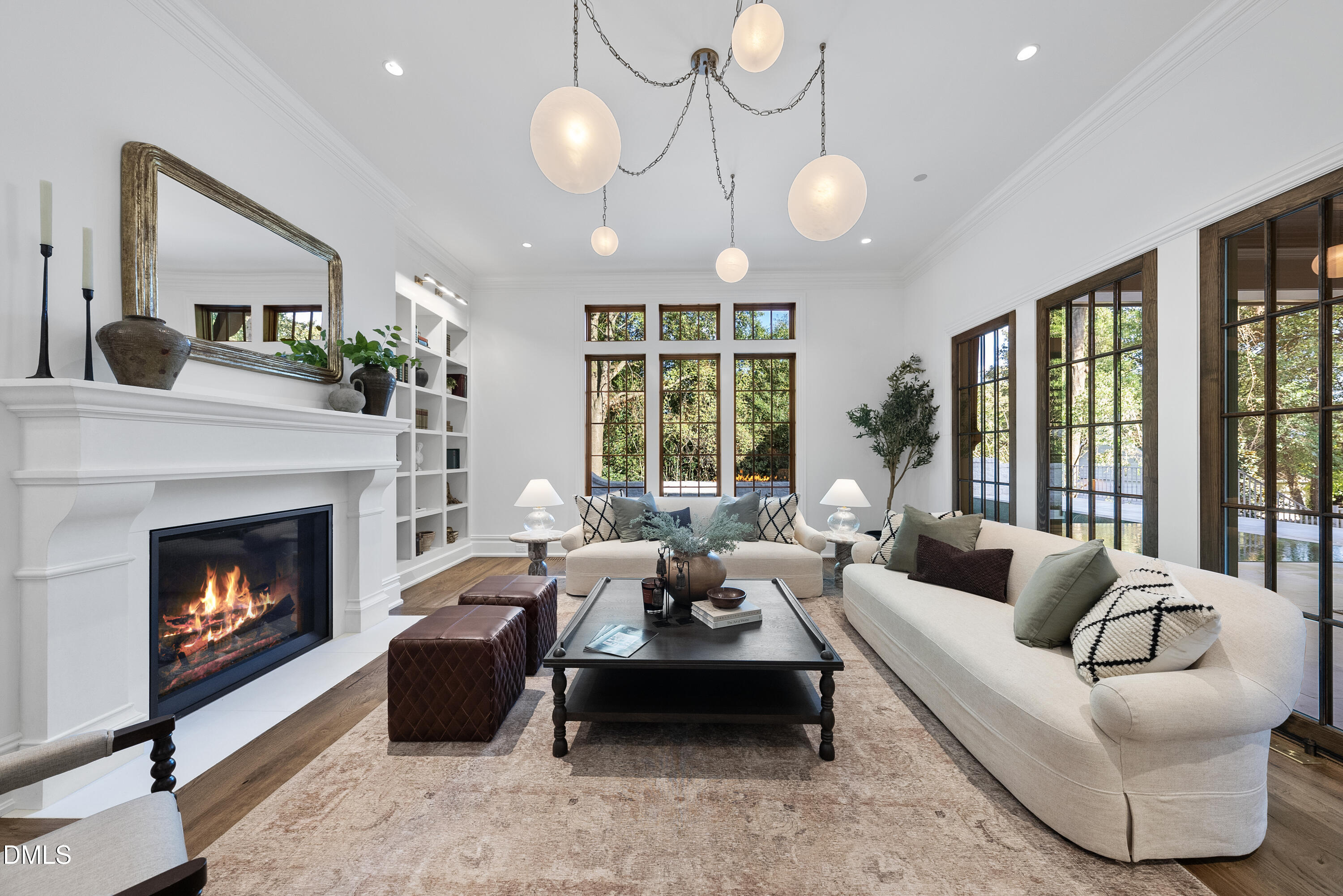 2128 Ridge Road Raleigh, NC 27607 - Photo 42 of 100 a living room with furniture and a fireplace