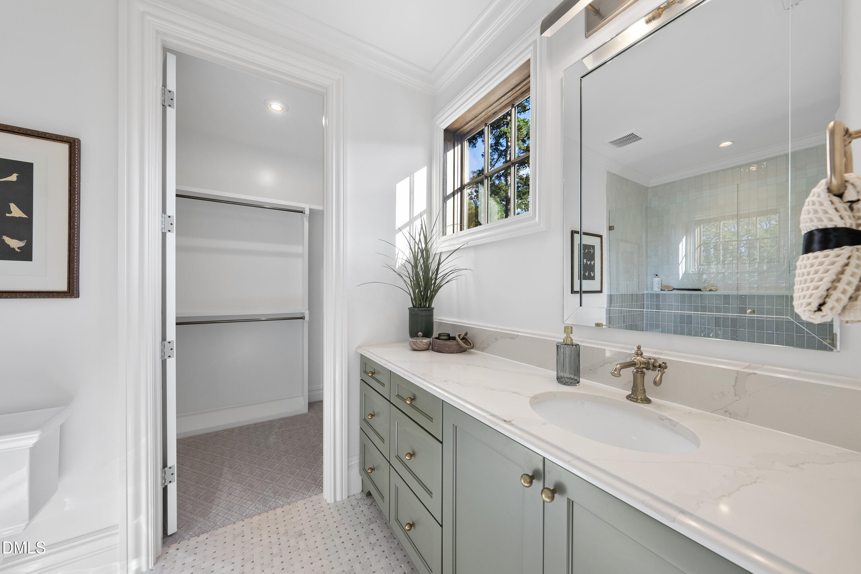 2128 Ridge Road Raleigh, NC 27607 - Photo 84 of 100 a bathroom with a sink and a mirror