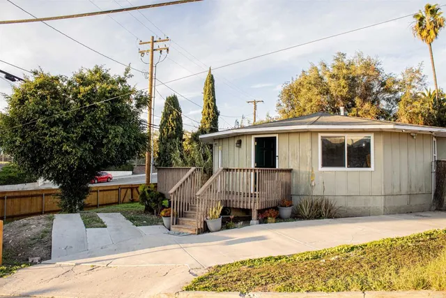 a view of a house with a patio