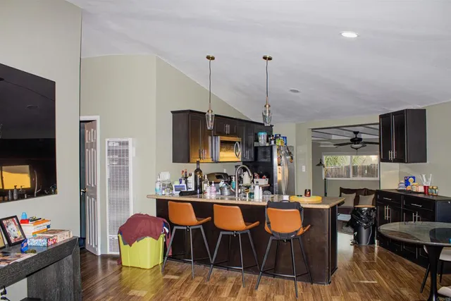 a view of kitchen dining space with breakfast area