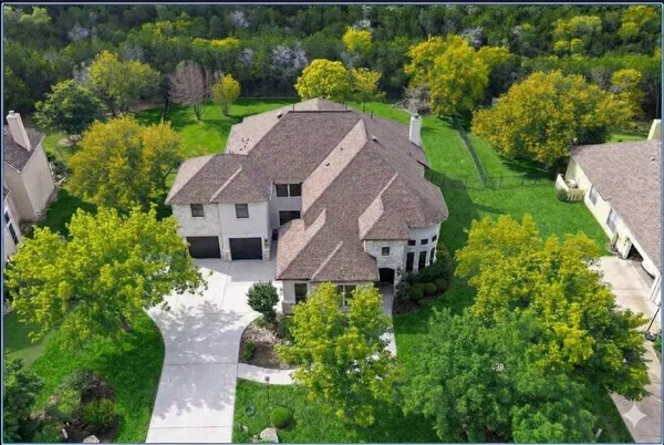 an aerial view of a house