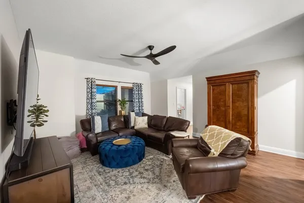 a living room with furniture