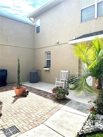 a view of outdoor space with seating area