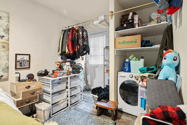 a room with storage and utility