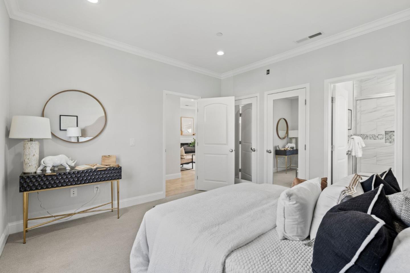 511 Corbitt Drive Burlingame, CA 94010 - Photo 18 of 43 a bed room with a bed mirror and a window