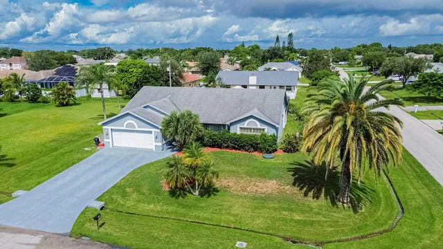 an aerial view of a house