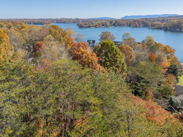a view of lake with mountain in the background