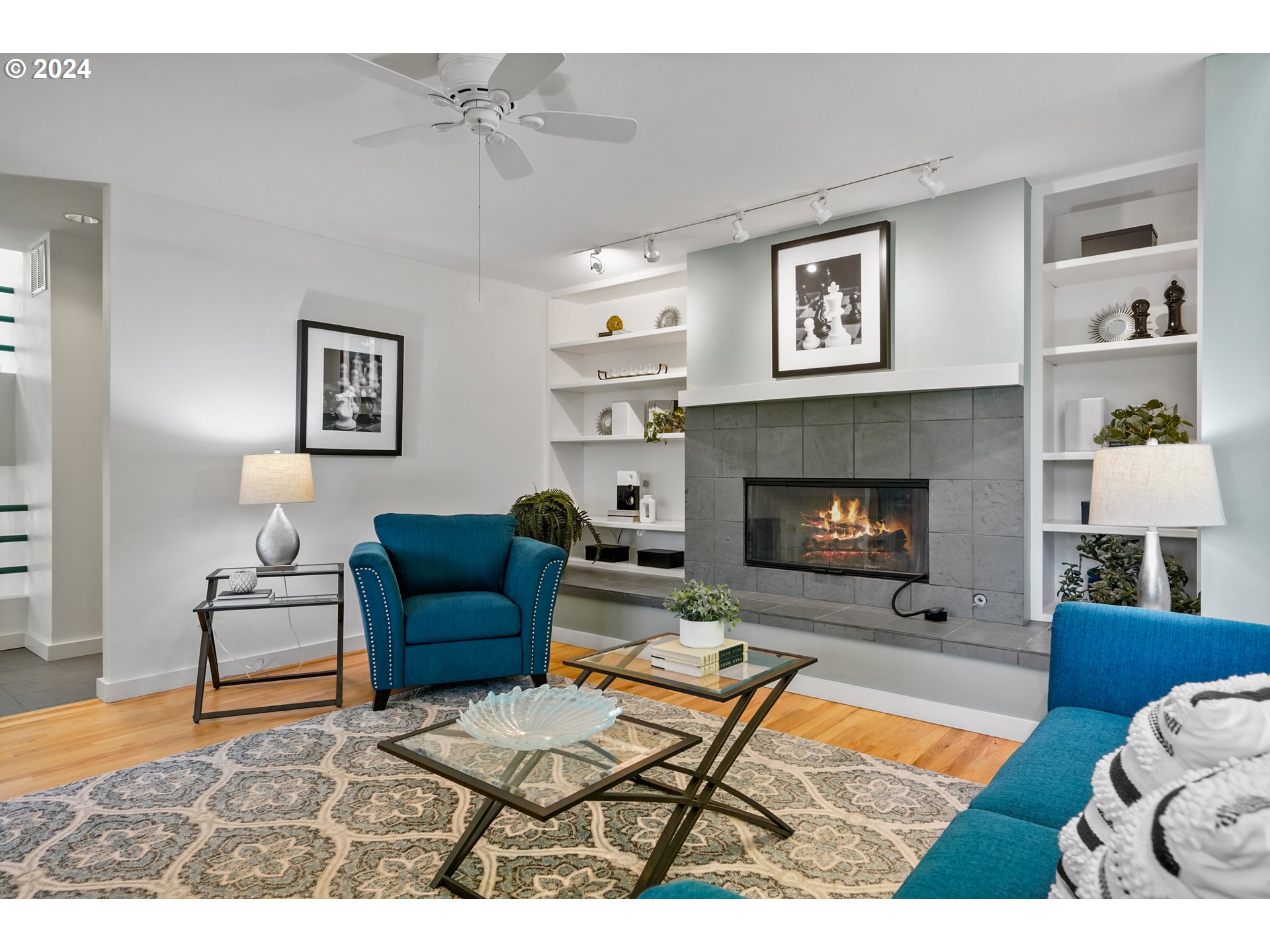 6815 Northwest Concord Drive Corvallis, OR 97330 - Photo 15 of 48 a living room with furniture and a fireplace