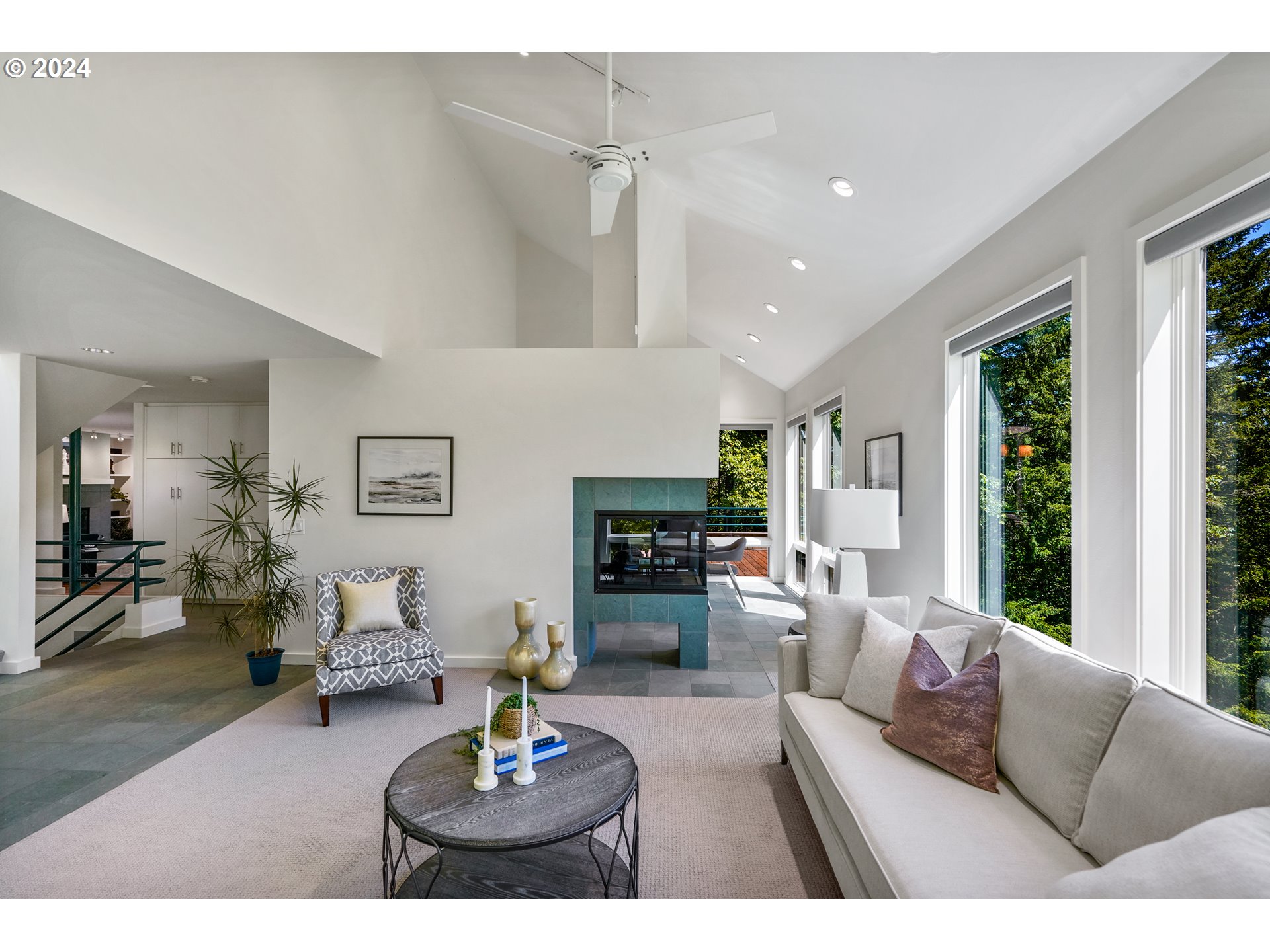6815 Northwest Concord Drive Corvallis, OR 97330 - Photo 40 of 48 a living room with furniture and a fireplace
