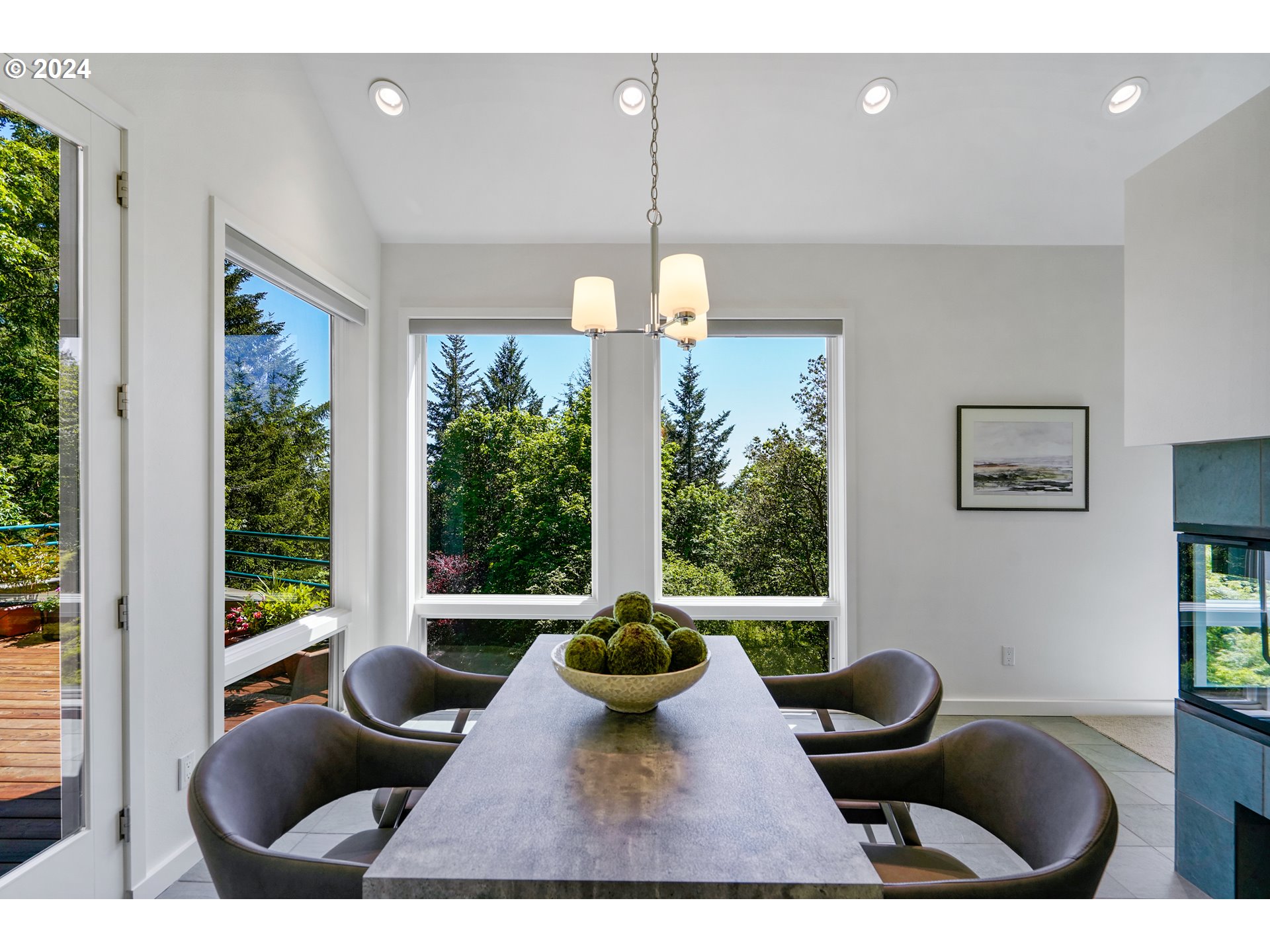 6815 Northwest Concord Drive Corvallis, OR 97330 - Photo 8 of 48 a dining room with furniture a window and a chandelier