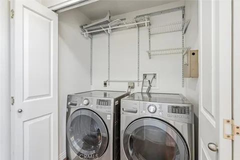 a view of small space with racks on the wall