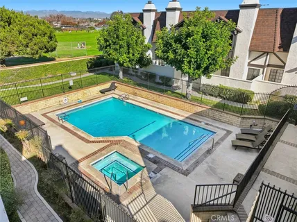 an aerial view of a house having outdoor space