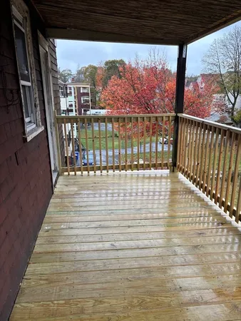 a view of balcony with a ocean view