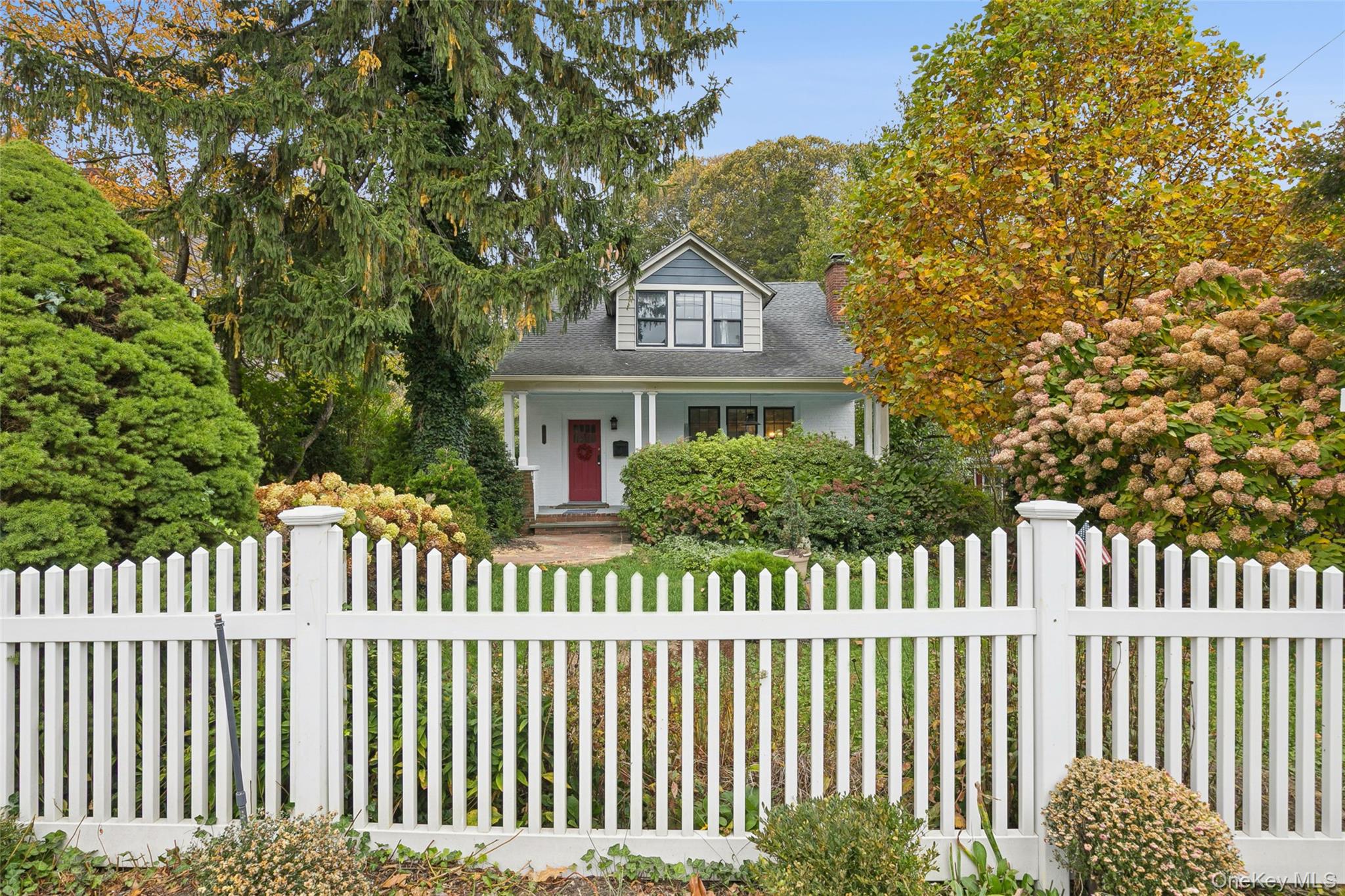 a house view with a garden