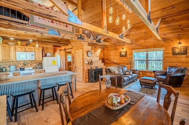 a living room with furniture